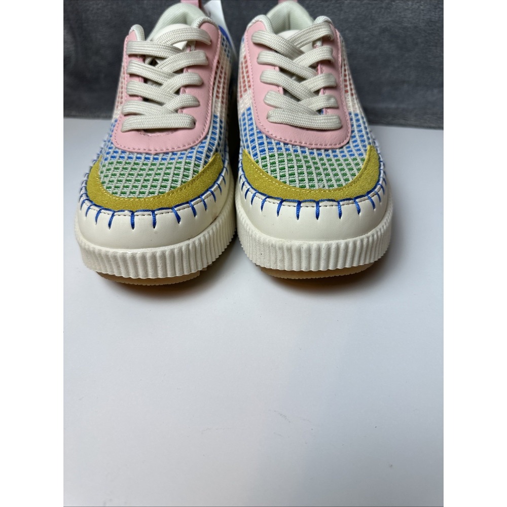 Nicole Miller New York Mixed Media Brita Platform Patch Sneaker Shoes NEW 7 - Picture 4 of 16
